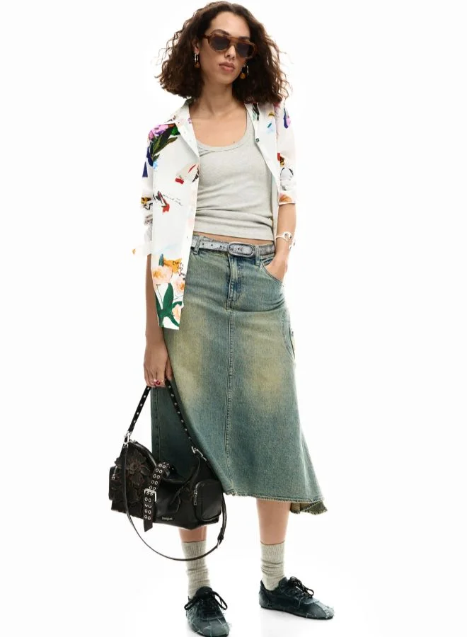 DESIGUAL Medium Bag With Flower Appliqués